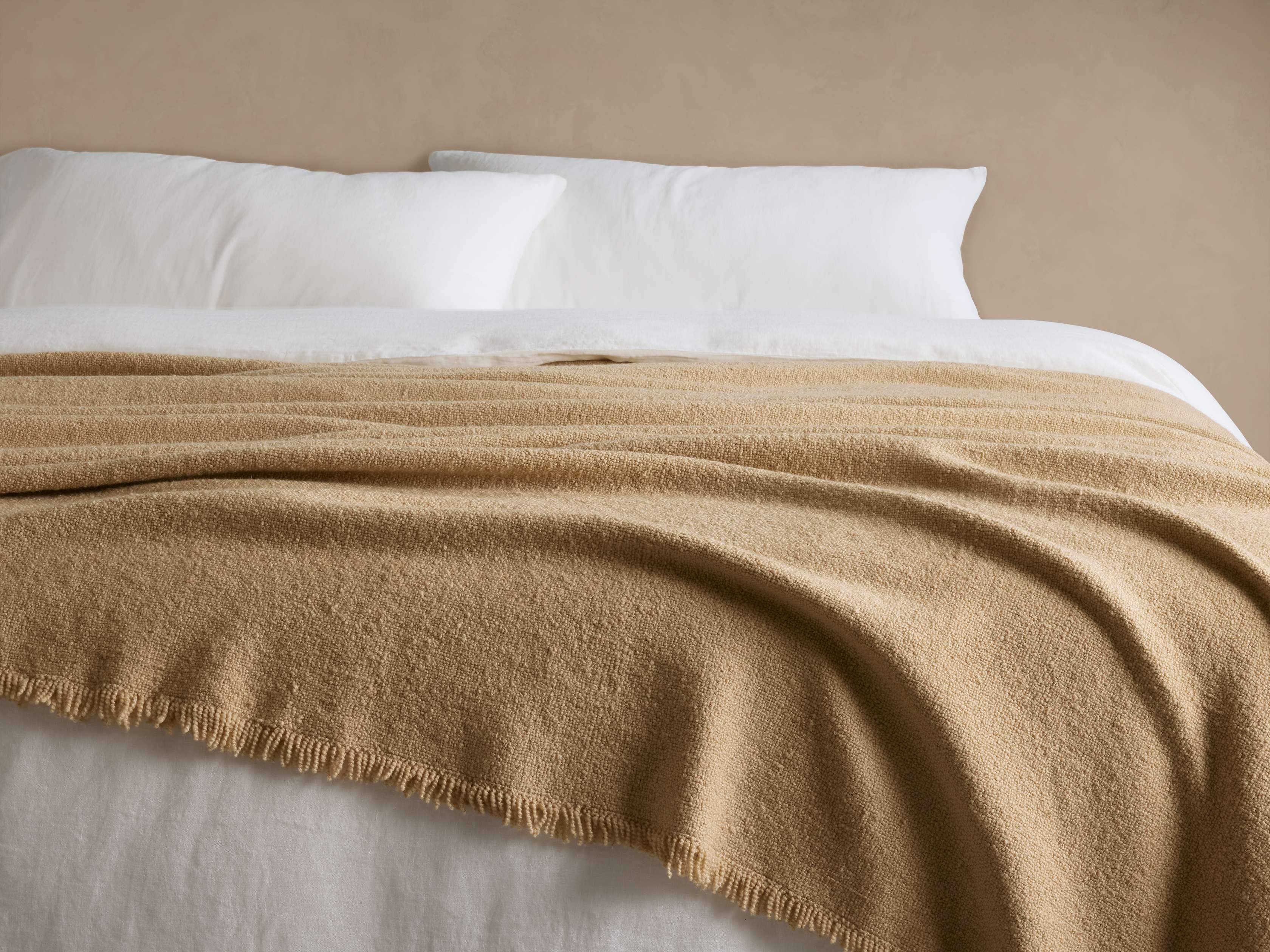 Merino Wool Boucle Bed Blanket