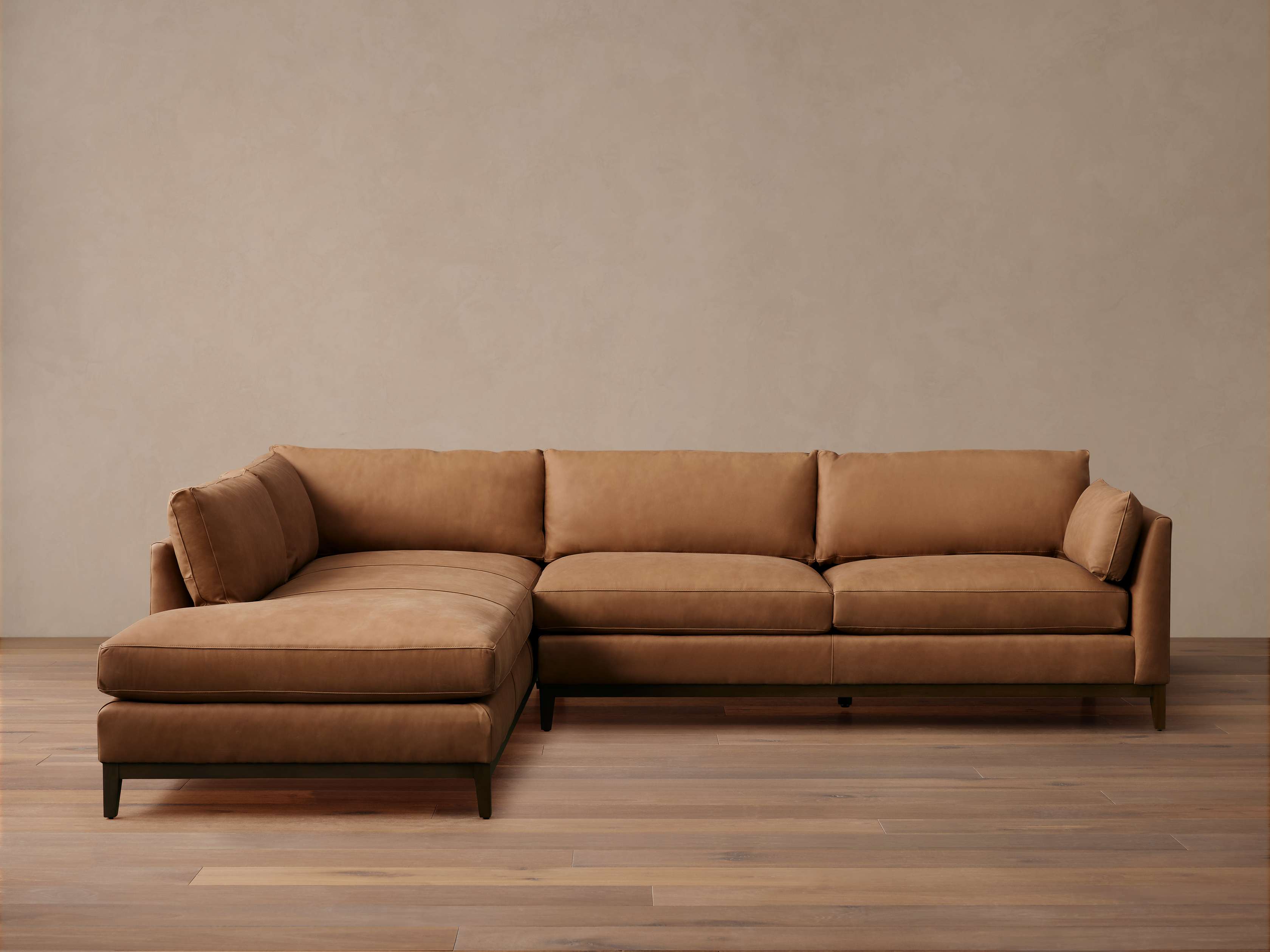Bainbridge Leather Two-Piece Bumper Sectional