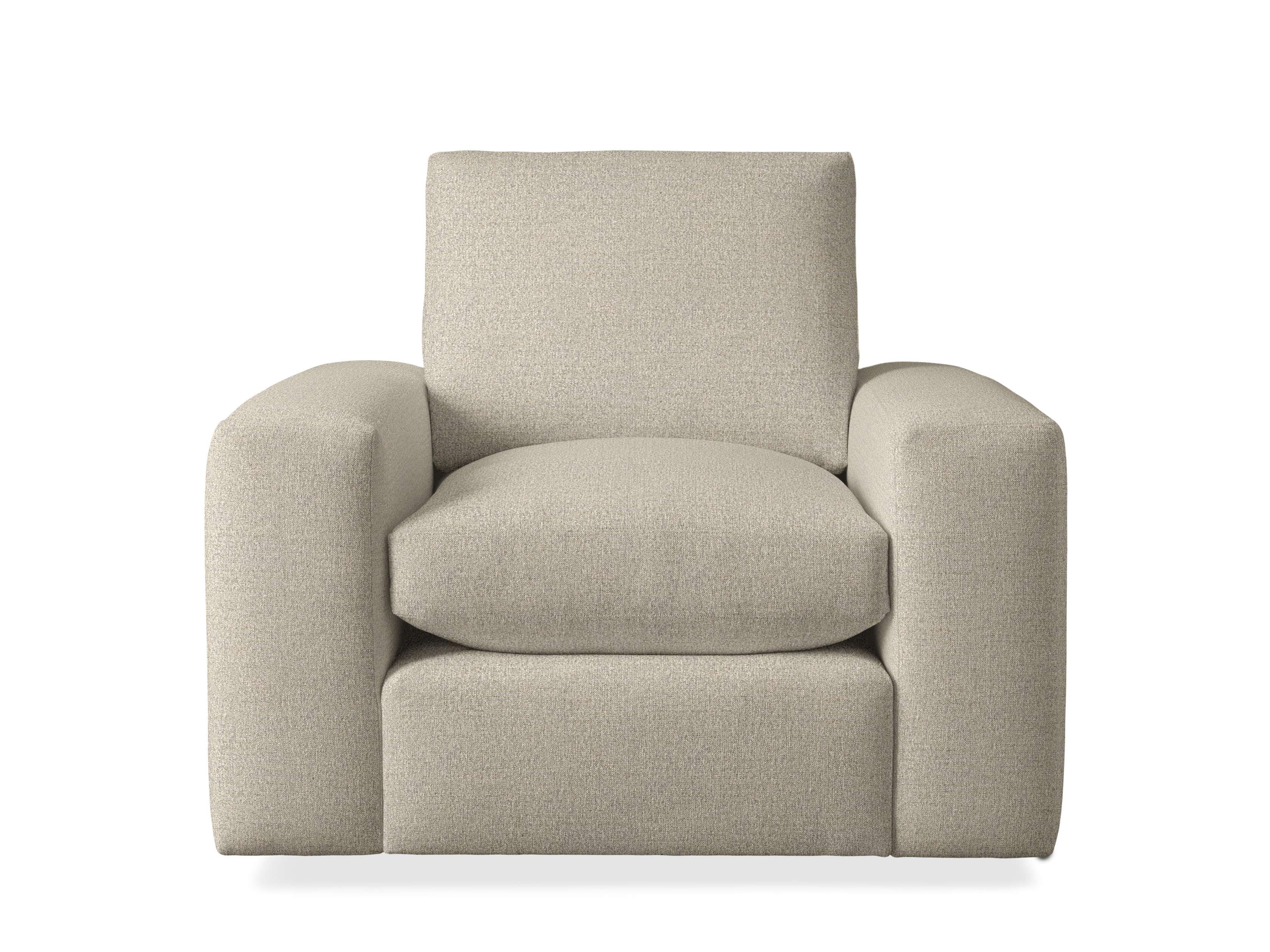 Chaise pivotante à accoudoirs larges Kipton en Nomad Snow