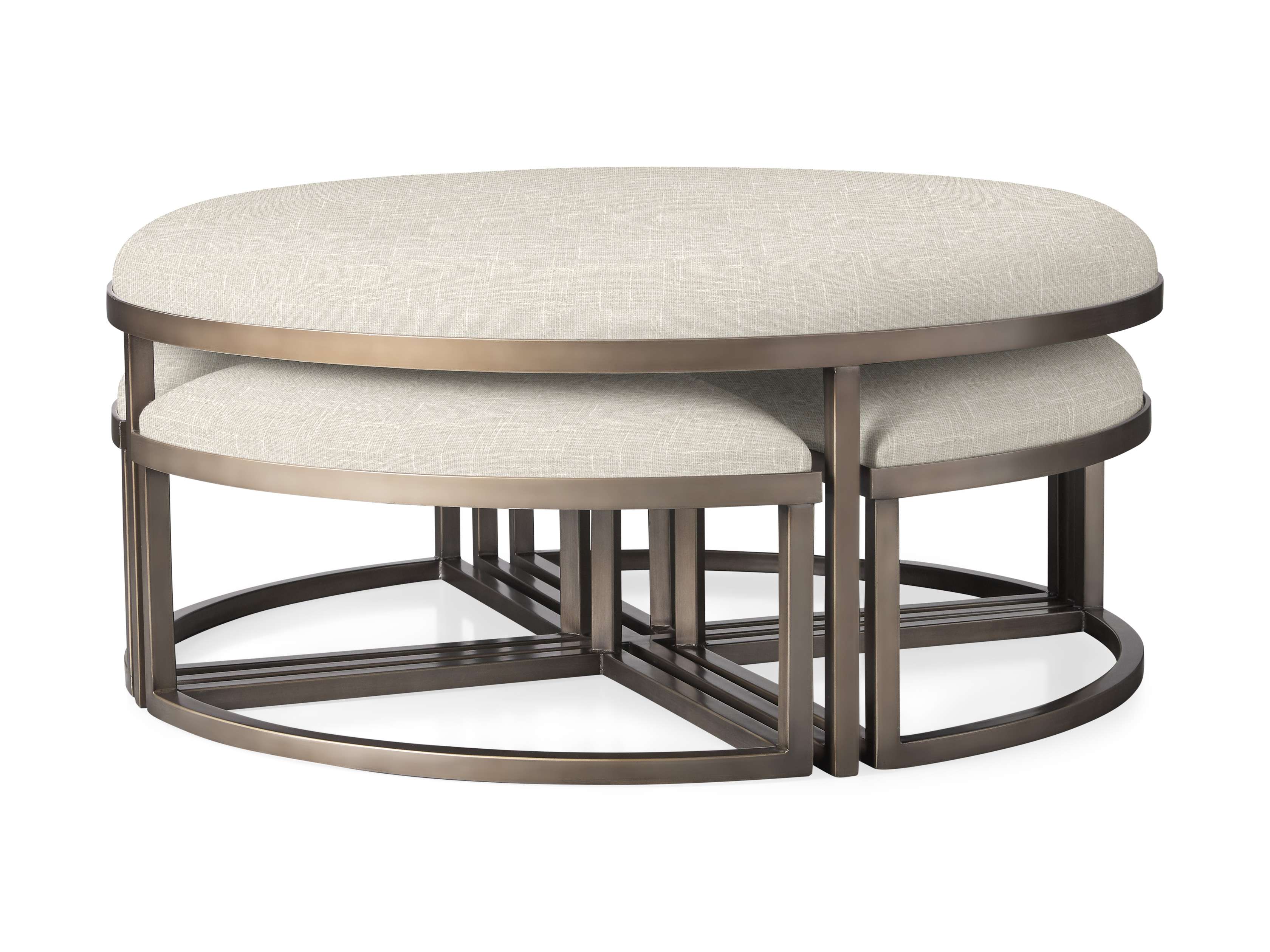 Palmer Upholstered Round Nesting Ottoman